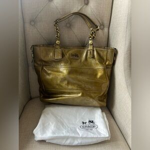 Large Gold Coach Purse